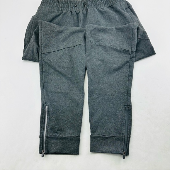 Alphalete Zipper Ankle Reflective Jogger Embroidered Back Waistband Heather Grey - Picture 4 of 13